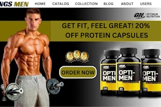 design health and fitness shopify store supplement store health product website
