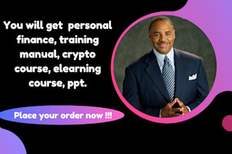 create personal finance, training manual, crypto course, elearning course, ppt