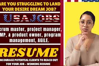 write an ats resume for scrum master, project management, product owner, and pmp