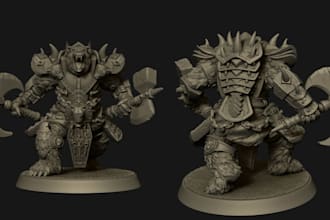design sculpt custom 3d miniatures 3d action figure 3d model dnd for 3d printing
