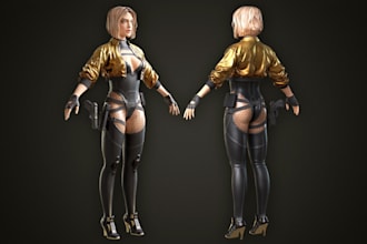 custom daz3d model,realistic character,sfm,3d texture,game asset,ue5 control rig