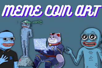 draw memecoin art, crypto meme coin art, solana meme coin art
