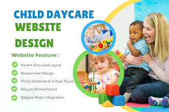 design daycare website kindergarten website preschool childcare website