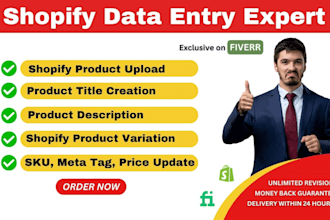 do shopify data entry and shopify product listing