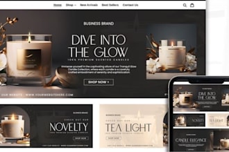 build 7figure candle wordpress website candle shopify store candle light website