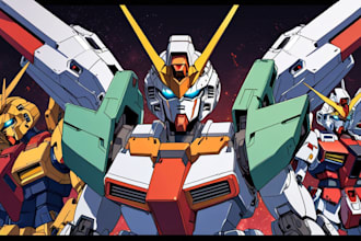 draw mecha, gundam and armor ilustration in my style