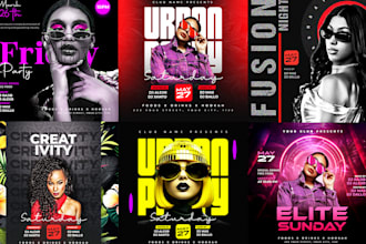 design a concert, dj, birthday, nightclub, event, party flyers and posters