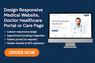 design responsive medical website, doctor healthcare portal or care page