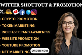 twitter shoutout promote tweet, website share link to 100m USA crypto audience