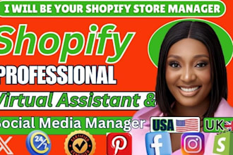 shopify virtual assistant shopify manager for  shopify sales marketing cro USA