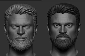 3d head bust 3d helmet design 3d printing 3d face likeness 3d model in zbrush
