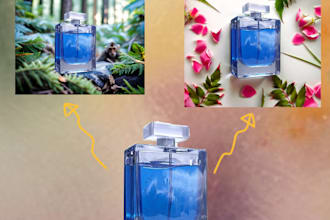 product image retouching and custom background replacement