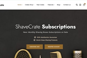 design luxurious subscription box shopify store membership website auction store
