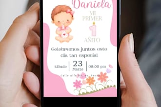 design a virtual bday, wedding, baby shower invitation