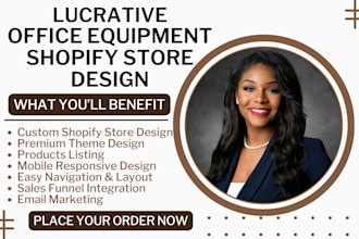 design office equipment shopify store tech gadget website phone and laptop store
