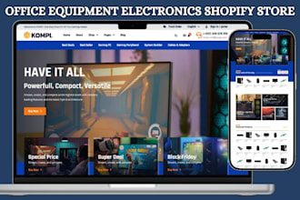 design office equipment shopify store tech gadget website phone and laptop store