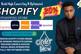 build shopify dropshipping store, shopify store design, shopify website design
