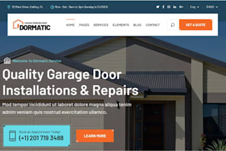 design garage door website construction fencing locksmith website