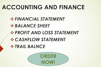 create income statement, balance sheet and cash flow