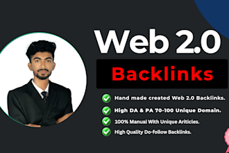provide manually 30 high quality web 2 0 seo backlinks