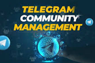 be telegram community manager or admin with 20 chatters in crypto project