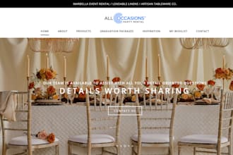 build party rental website, event rental website, photo boot website,
