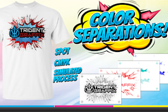 do cmyk, spot or simulated process color separations for screen printing