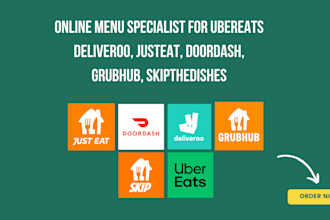 do ubereats, deliveroo, justeat, clover restaurant menu data entry