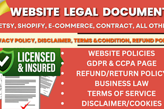 write website privacy, term and conditions, refund disclaimer policy