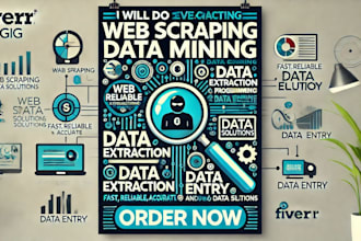 do web crawling and scraping, data mining and extraction and data entry