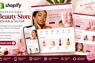 design a beauty product shopify store, beauty store cosmetics shopify store