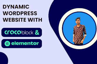create a dynamic wordpress website using crocoblock and elementor,