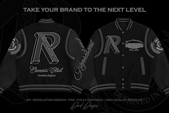 create luxury varsity jacket design for streetwear brands