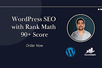 do wordpress on page SEO using rank math and score 90 plus