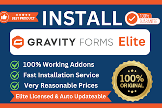 install gravity forms and activate elite license