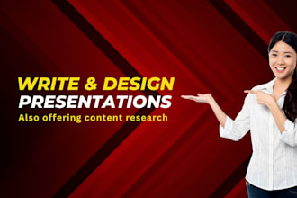 write content and design business presentations