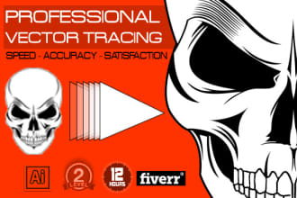 trace your raster logo into vector format in less than 24hrs
