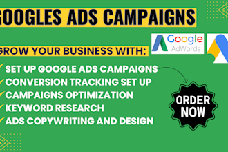 set up google ads campaign, optimization keyword research PPC