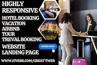 design online hotel booking website vacation airbnb resort tourism hotel website