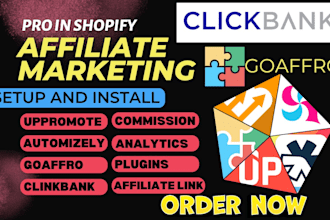 setup goaffro clickbank uppromote automizely cj awin shopify affiliate marketing