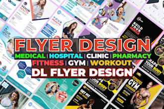 design medical fitness workout hospital clinic pharmacy flyer dl flyer one pager
