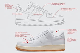 design shoes footwear sketch sneakers with tech pack manufacturer technical