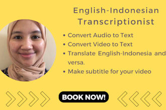 transcribe translate and subtitle in indonesian and english