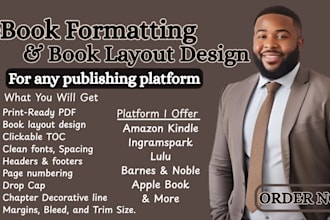 do book formatting and layout design, ebook typesetting for printing and kindle