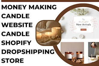 build money making candle website candle shopify store candle dropshipping store