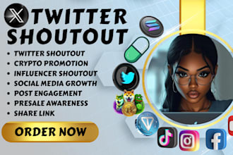 twitter shoutout promote crypto website nft pumpfun token presale to investors