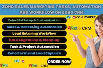 setup sales marketing tasks, automation and workflow on zoho CRM