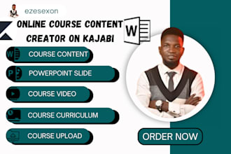 create online course content, elearning course, course creation, on kajabi