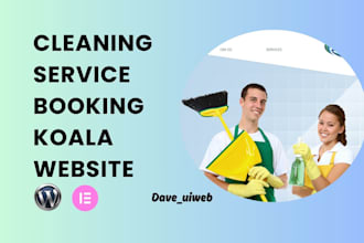 develop cleaning service website, office house cleaning booking koala website