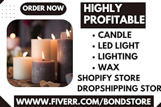 design candle shopify website scented candle lighting led light shopify store